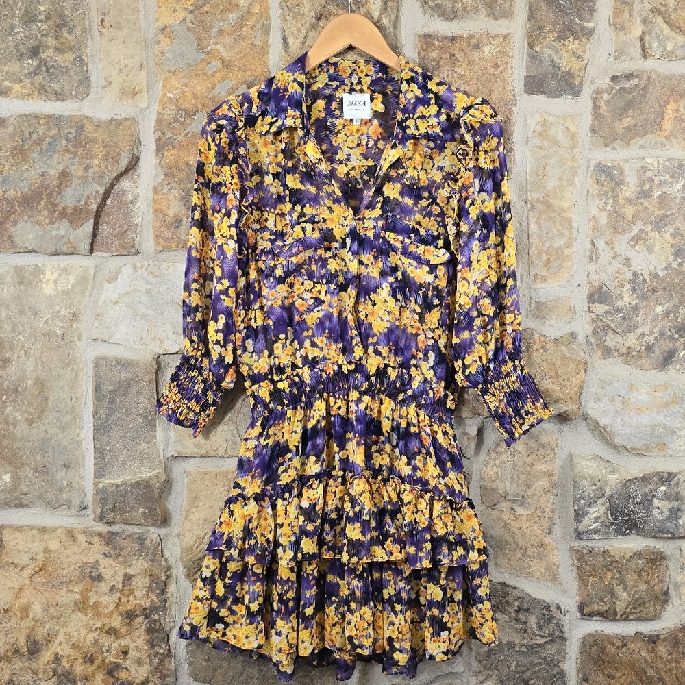 Misa Riona Tiered Ruffle Floral Mini Dress - Picture 2 of 11